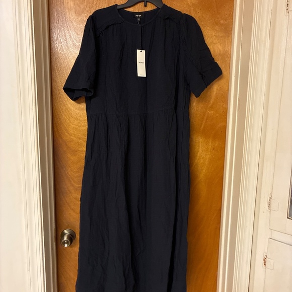 ME+EM Cheesecloth Relaxed Ruffled Midi Dress - Picture 2 of 4